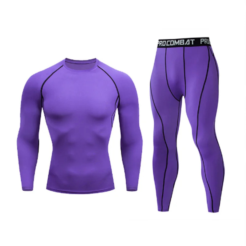 Compression Long Pant - Conjunto de compressão masculino, camiseta de