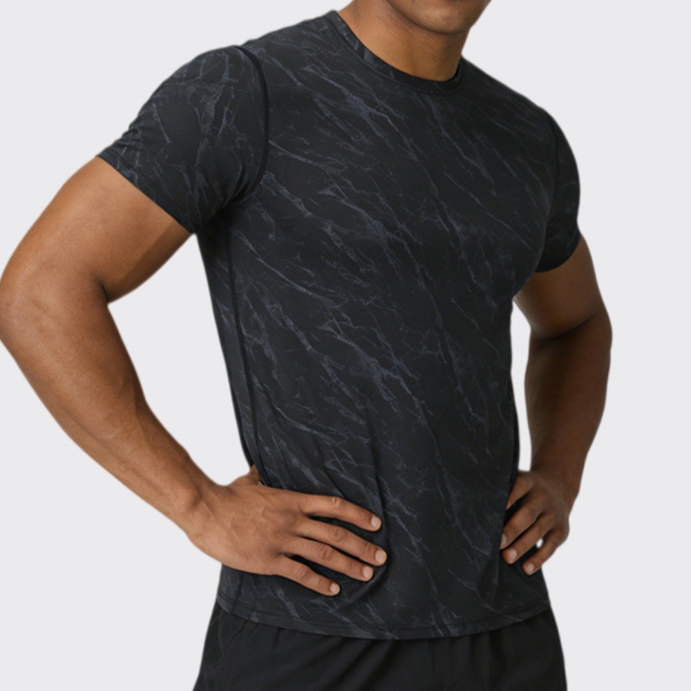 T Shirt Tight Fit - Camiseta masculina de verão, de secagem
